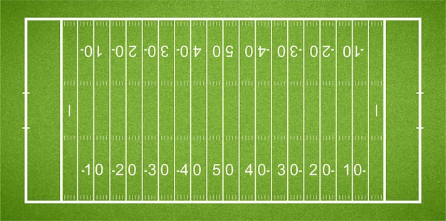 American Football Field terrain de stade sportif avec texture d'herbe verte et cadre illustration vectorielle