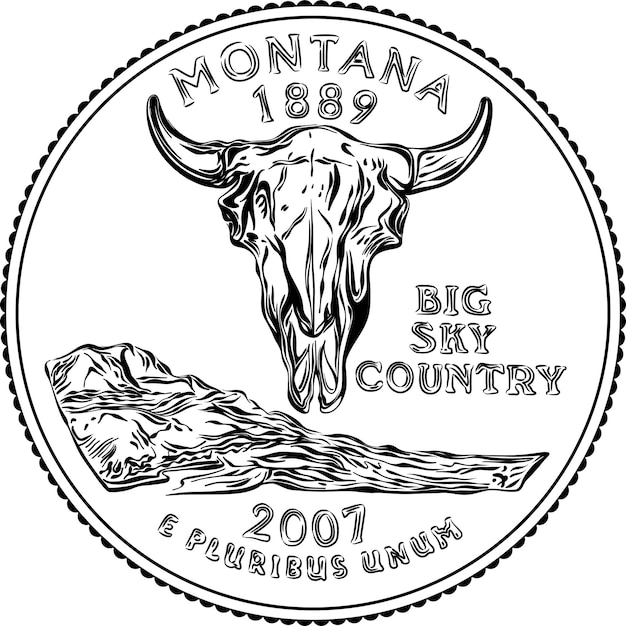 American money united states washington quarter dollar ou cent silver coin crâne de bison américain sur r