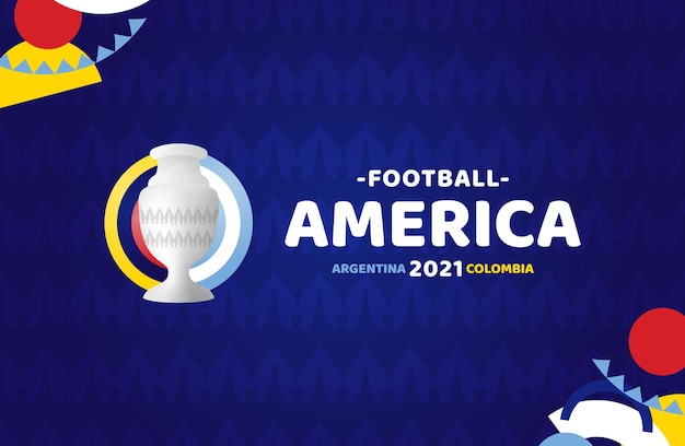 Amérique Du Sud Football 2021 Argentine Colombie Illustration. Aucun Logo Officiel Du Tournoi Sur Fond De Motif