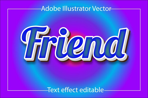 Vecteur amis illustrateur d'effet de texte modifiable