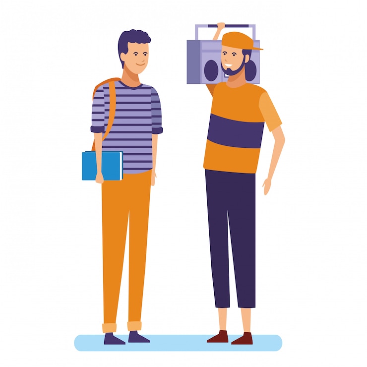 Vecteur amis s'amusant cartoon