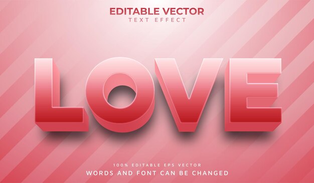 Amour 3d Effet De Texte Modifiable Vecteur Eps