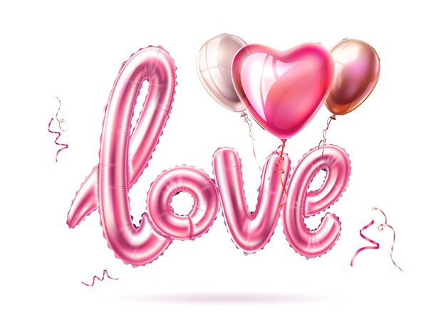 Amour ballon en caoutchouc réaliste avec des ballons coeur