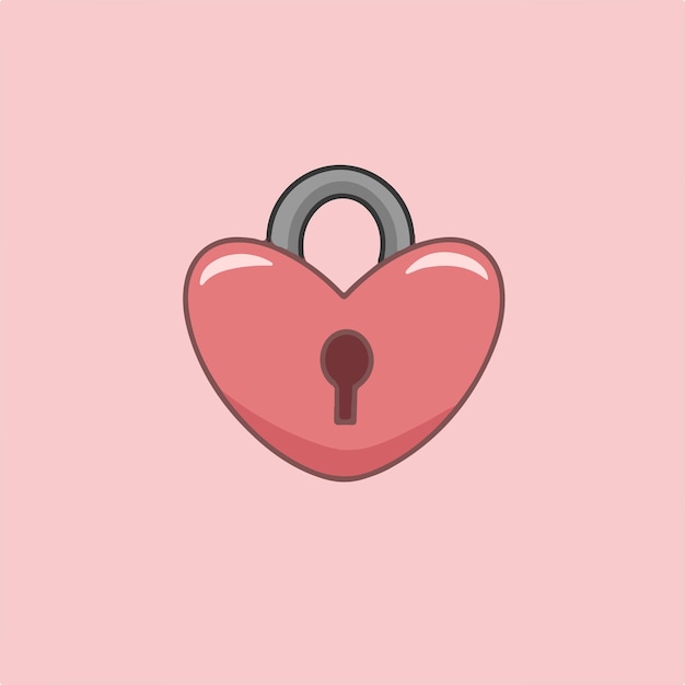 amour, cadenas, symbole, valentine, vecteur, illustration