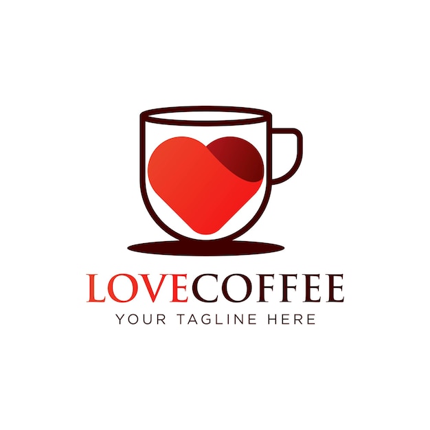 Amour Café Logo Template Design Vecteur