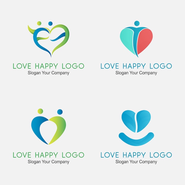 Amour Coeur Logo Collection Simple Résumé