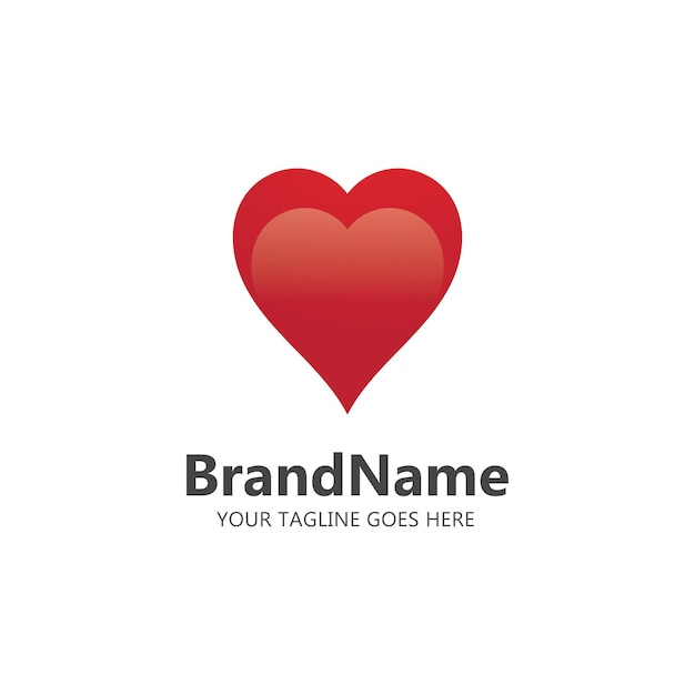 Amour Coeur Rouge Logo Icône Vecteur Modèle