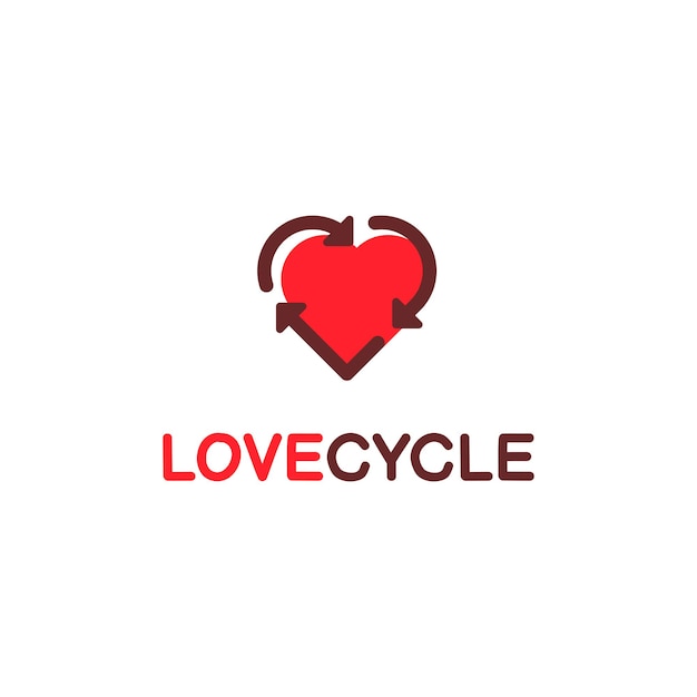 Amour Cycle Ligne Couleur Simple Fun Icône Moderne Illustration Création Logo Vector