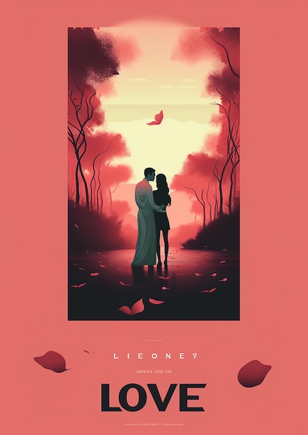 Vecteur l'amour dans une affiche de film