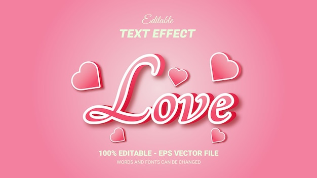 Amour effet de texte modifiable en 3d