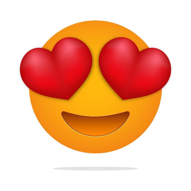 Amour Emoji. Les yeux du coeur.