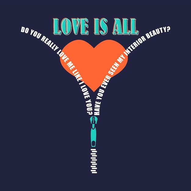 L'amour est une illustration de slogan Conception graphique vectorielle pour t-shirt