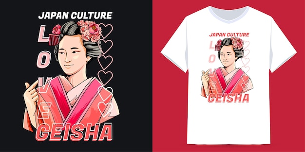 L'amour de Geisha adapté à la sérigraphie