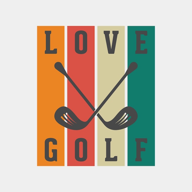 Amour Golf Typographie Vintage Golf T Shirt Design Illustration