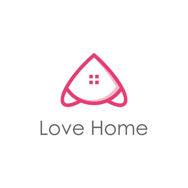 Vecteur amour maison logo design icône élément vecteur avec style moderne