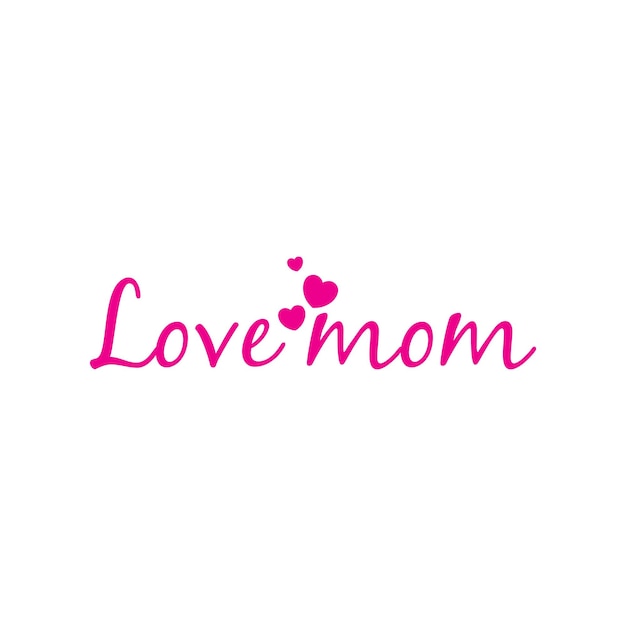 Amour maman logo modèle icône symbole vecteur rose couleur illustration design