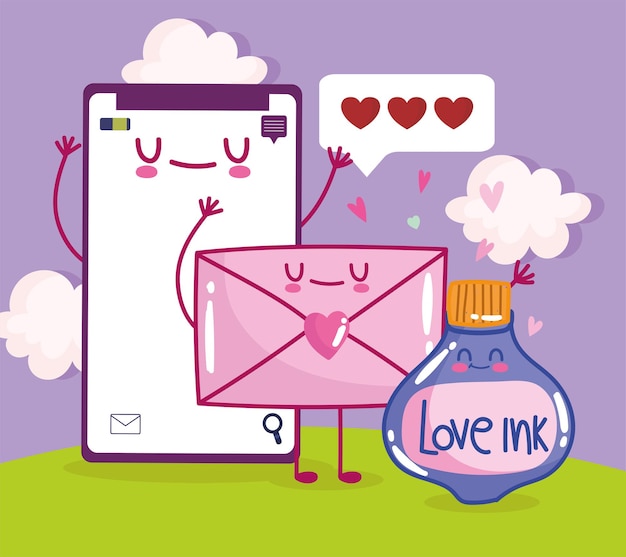 Amour Mignon D'enveloppe De Téléphone