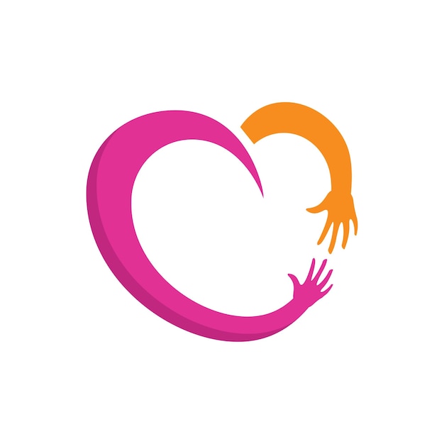 Vecteur l'amour pour les autres êtres humains logo vecteur illustration de l'icône