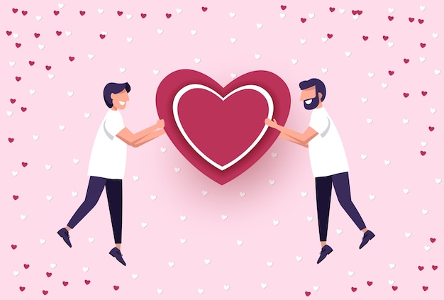 Amour Saint Valentin de deux hommes LGBT gay