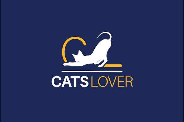 Amoureux des chats - Création vectorielle - création de logo