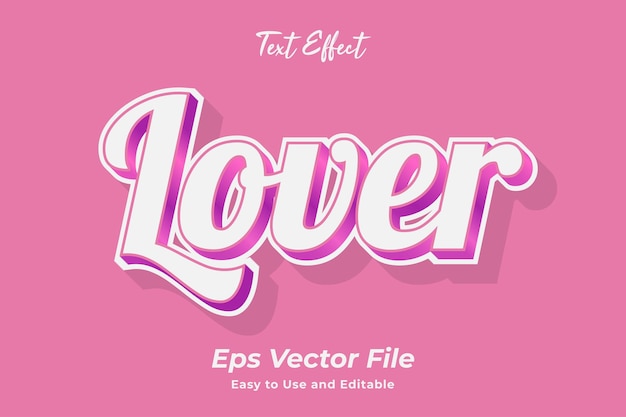 amoureux des effets de texte vecteur premium modifiable et facile à utiliser