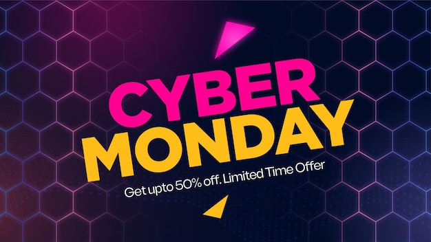 Amplifiez votre message du Cyber Monday Concevez des bannières de médias sociaux de pointe qui résonnent