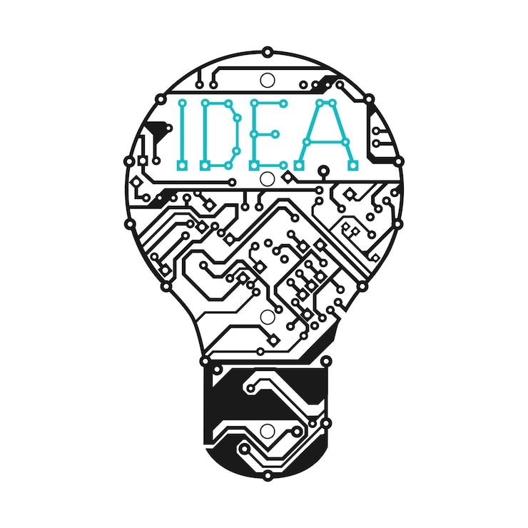 Vecteur ampoule avec circuit imprimé-illustration vectorielle
