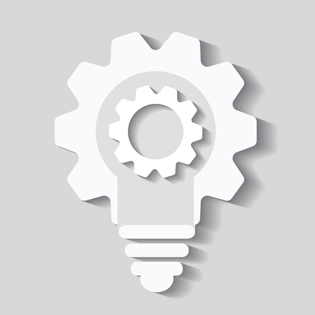 Ampoule Cogs Vector Icon, Ampoule