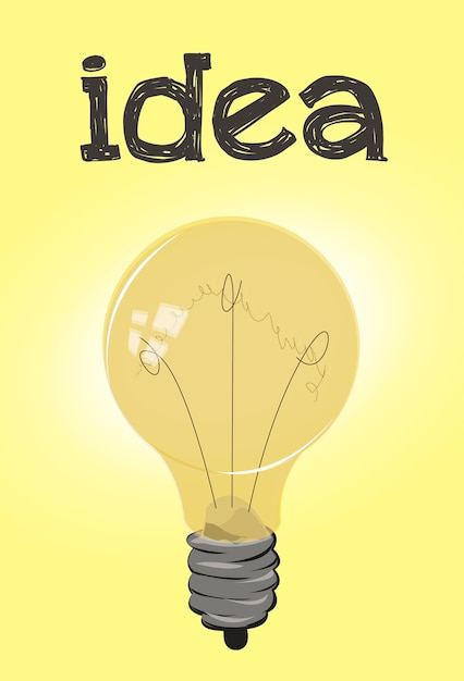 Vecteur ampoule avec le concept de l'idée affiche