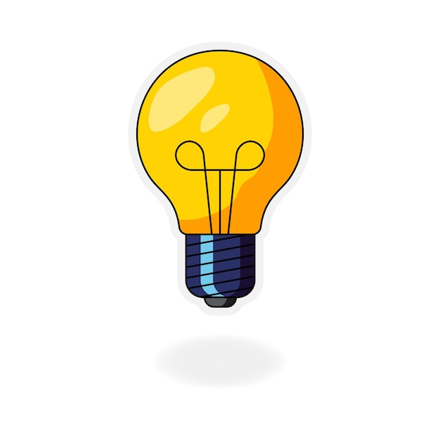 L'ampoule est pleine d'idées et de pensée créative pensée analytique pour le traitement Icône de couleur vectorielle de lumière avec rayons brillants Autocollant de couleur de lampe Symbole d'énergie isolé sur blanc Électricité