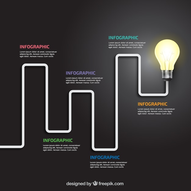 Vecteur ampoule infographie