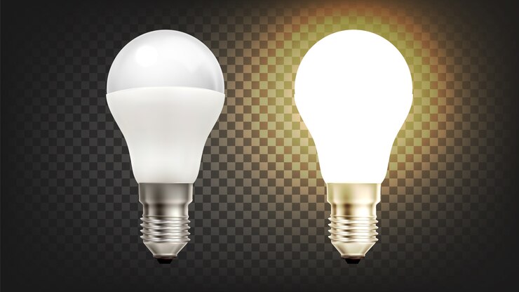 Vecteur ampoule menée rougeoyante électrique d'économie d'énergie