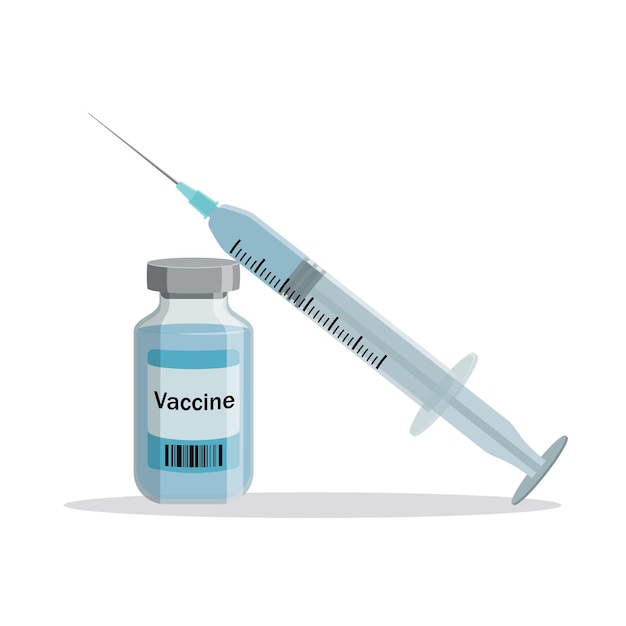 Ampoule et seringue. Vaccin anti-virus. Image vectorielle