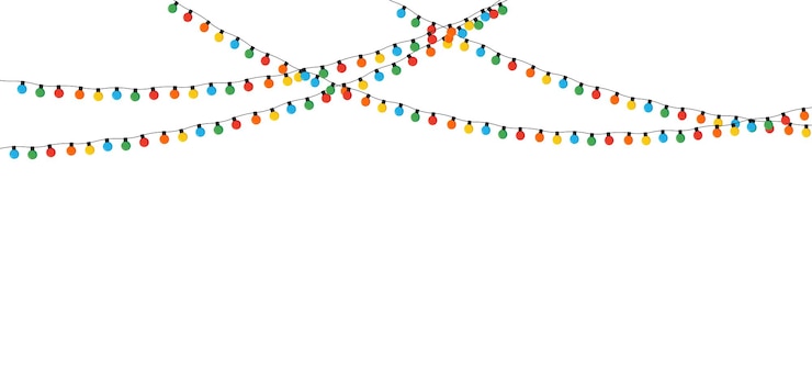 Vecteur ampoules de lumières de noël isolées sur un fond blanc