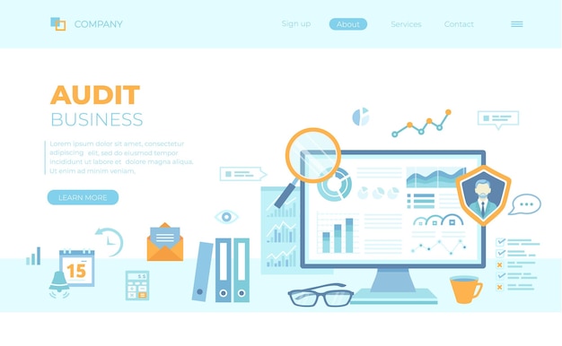 Analyse d'audit analyse de calcul comptable L'auditeur vérifie les documents Graphiques graphiques