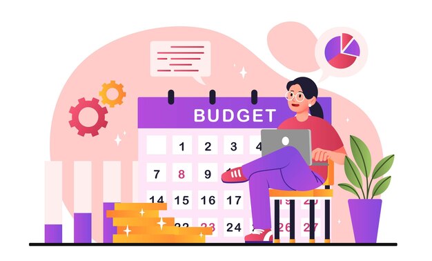 Vecteur analyse budgétaire web