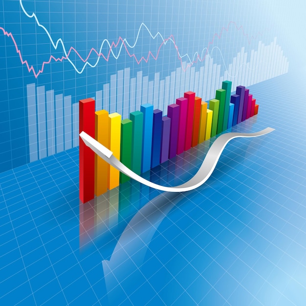 Vecteur analyse des données commerciales. conception de rapports de performance d'entreprise.