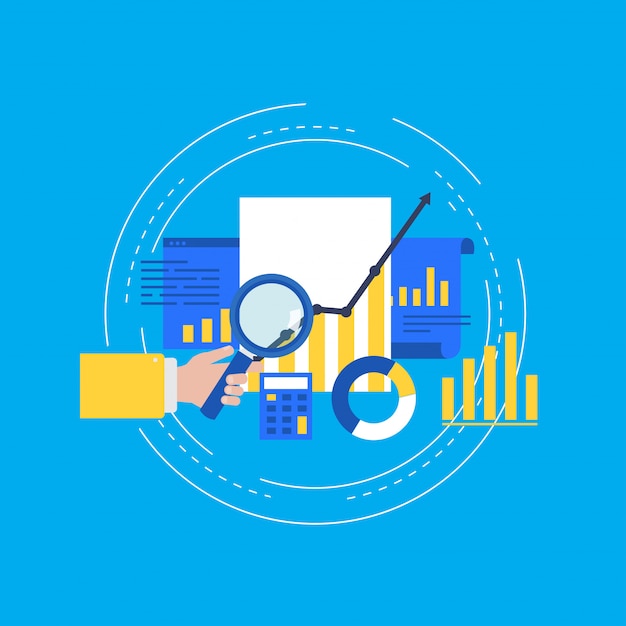 Vecteur analyse de données d'entreprise et analyse de seo