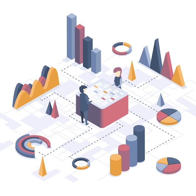 Vecteur l'analyse des données. statistiques sur les entreprises