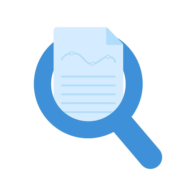 Analyse de l'examen d'audit ou de l'icône vectorielle de document d'entreprise concept de dessin animé plat d'évaluation ou d'évaluation rapport de vente recherche vérification ou inspection des résultats stratégie de données contrôle moderne