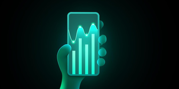 Analyse Des Graphiques De Tendance Du Marché Des Concepts De Technologie Mobile Sur Les Téléphones Intelligents