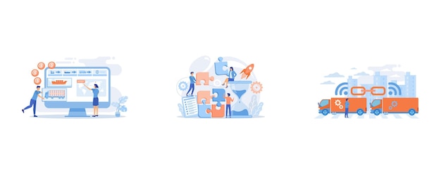 Analyse de l'industrie de la logistique et des bénéfices du fret, gestion de projet, camions connectés en peloton