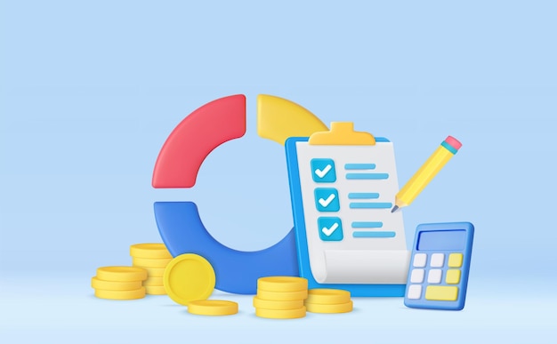 Analyses économiques des graphiques financiers 3d