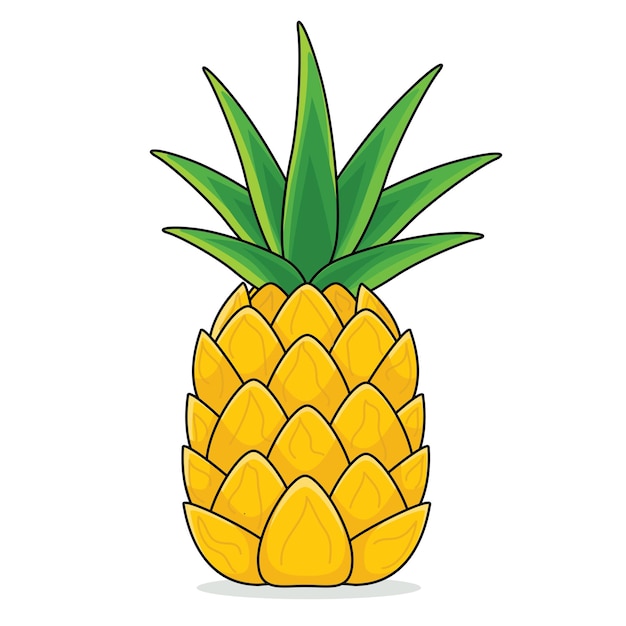 Ananas ananas coupé ananas tranche de dessin animé vectoriel