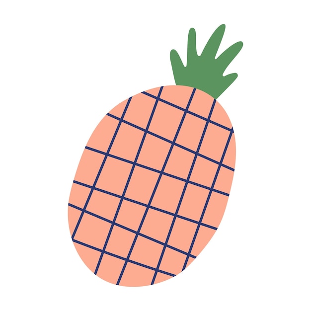 Vecteur ananas à carreaux stylisé isolé illustration vectorielle pour votre conception