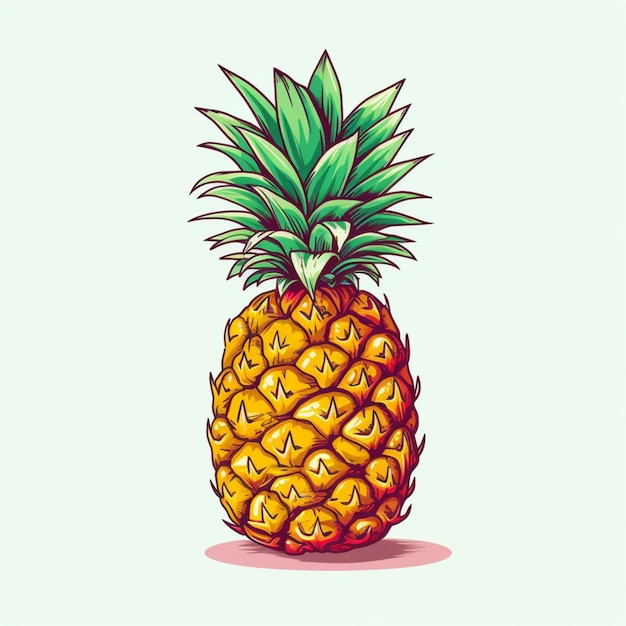 Un ananas avec une feuille verte dessus