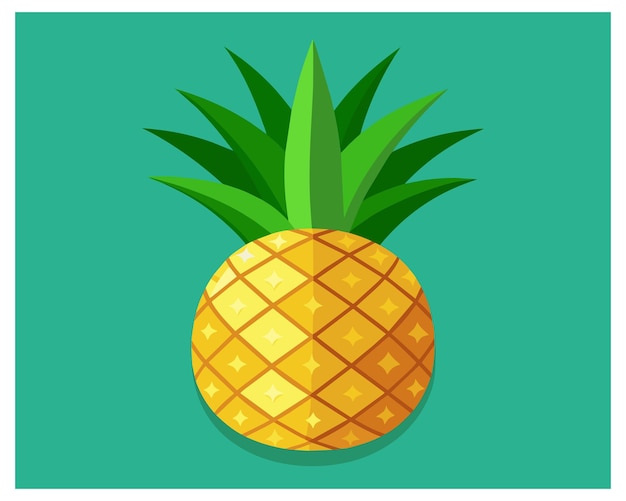 Vecteur un ananas avec un fond vert avec une image d'un ananas dessus