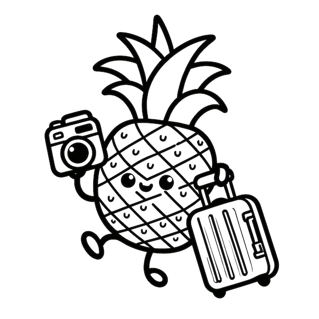 Ananas, Fruit, Dessin Animé, Clipart, Illustration, Vecteur