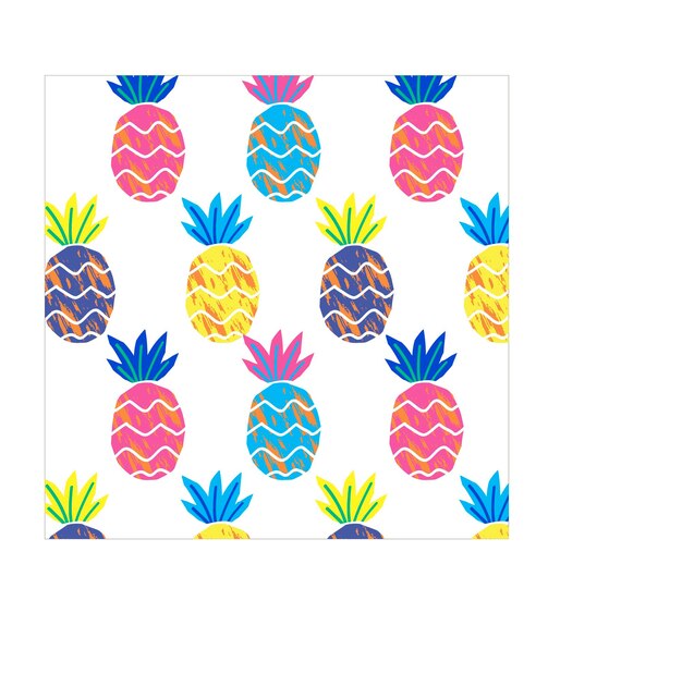 Ananas stylisés multicolores à motif sans couture