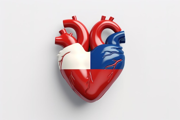 Vecteur anatomie coeur modèle en plastique médical illustration 3d sur fond blanc